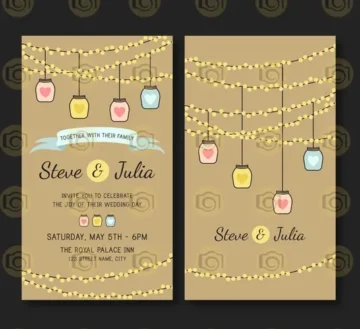 Rustic Wedding Card Showcasing Mason Jars Filled With Blooms, Ideal For A Countryside Wedding Theme